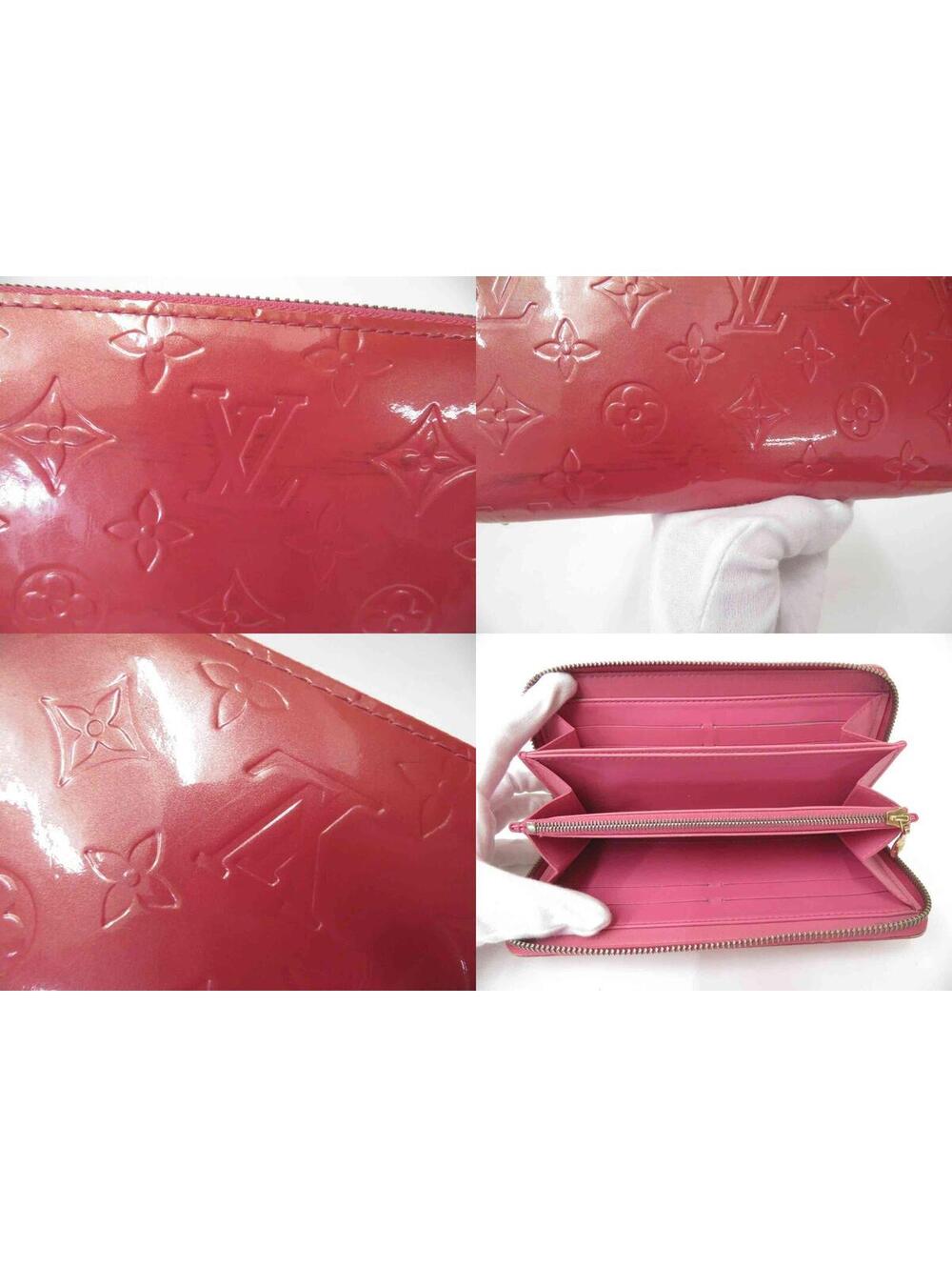$970 Louis Vuitton Vernis Zippy Wallet Rose Litchi - Picture 11 of 15